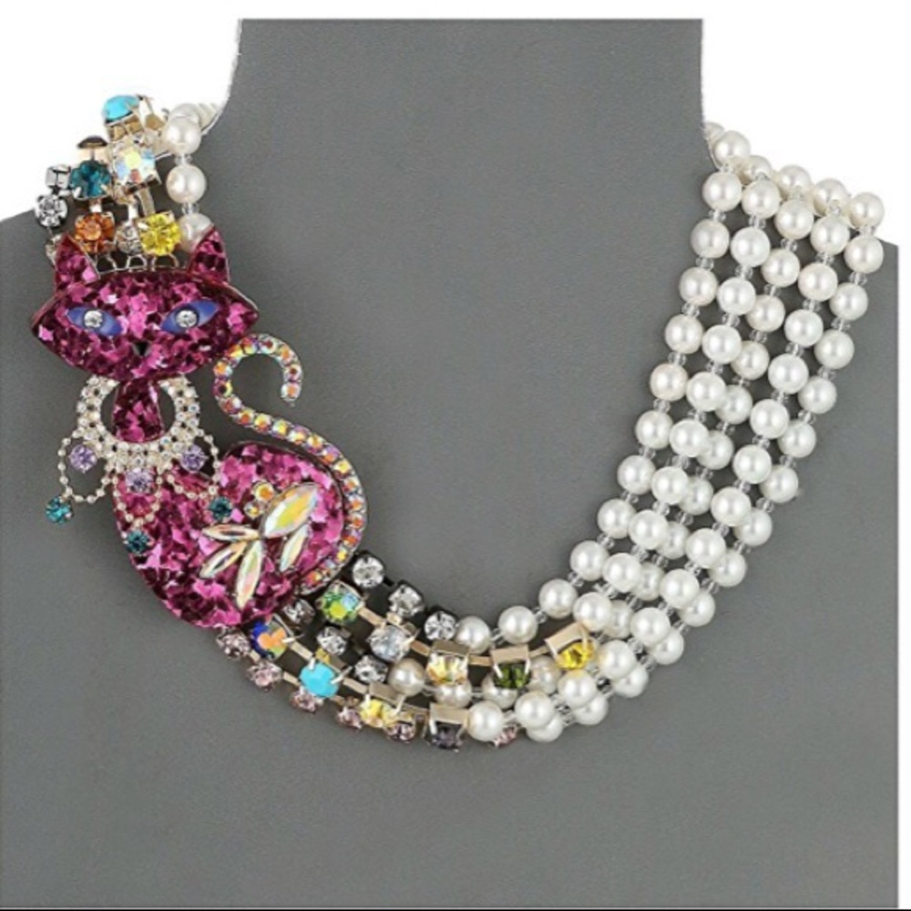 Betsey Johnson Cat Torsade Necklace NWT